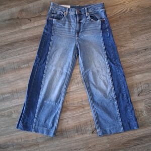 GAP High Rise Stride 29 Waist Size 8 Hemmed To 27" Two-tone Denim